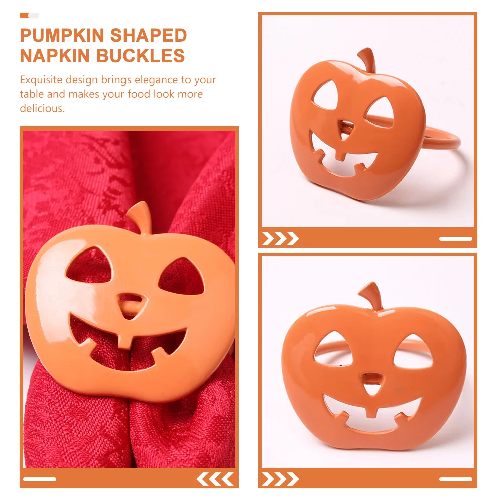 12 Pcs Pumpkin Napkin Rings Buckle Holders Fall Decor The Decorative Alloy for Restaurant Party