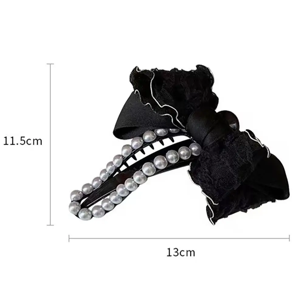 مشابك اللؤلؤ الكورية للنساء ، غطاء الرأس القوس ، إكسسوارات الشعر البلاستيكية الأنيقة ، مقاطع منقار البط