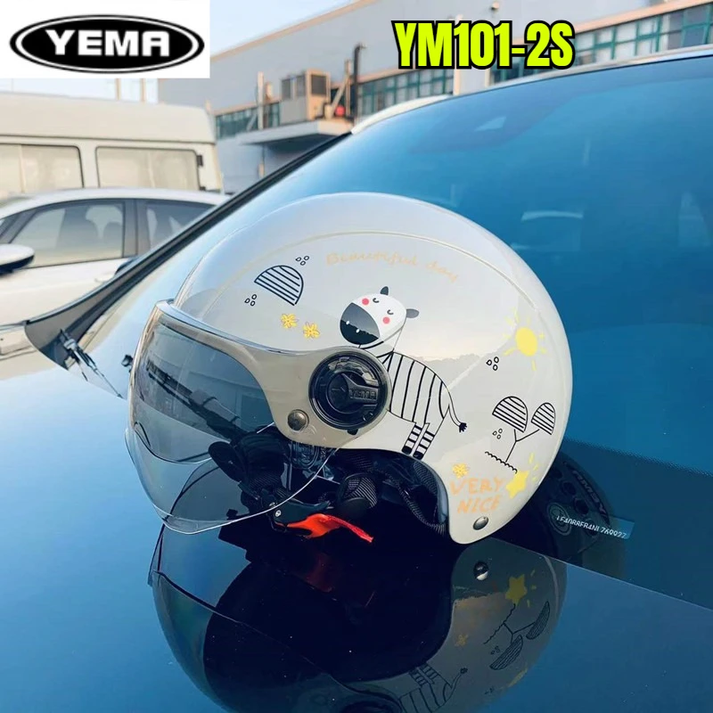 

YM101-2S Helmet Cartoon Motorcycle Electric Vehicle Male and Female Knight Light Helmet Scooter Motorbike Moto Bike HelmetS