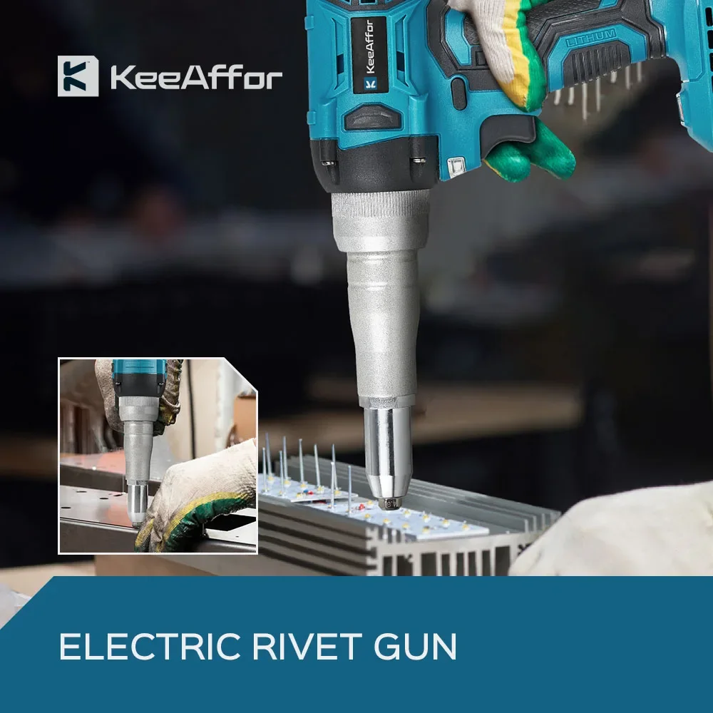 KEEAFFOR-Rebite Elétrico Sem Fio Nut Gun, Brushless Nut Gun, Inserção de Broca, Ferramenta Elétrica para Makita, Bateria 18V, 20000N, 720W