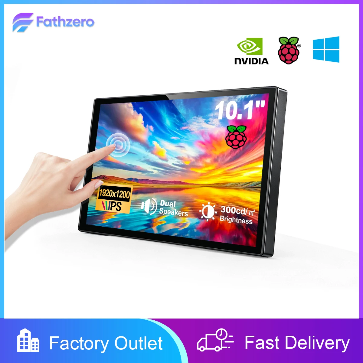 10.1inch Touchscreen Raspberry Pi Monitor 1920x1200 IPS Screen HDMI External Display With case For RPi Pi5/Pi4/Pi3/ZERO Windows