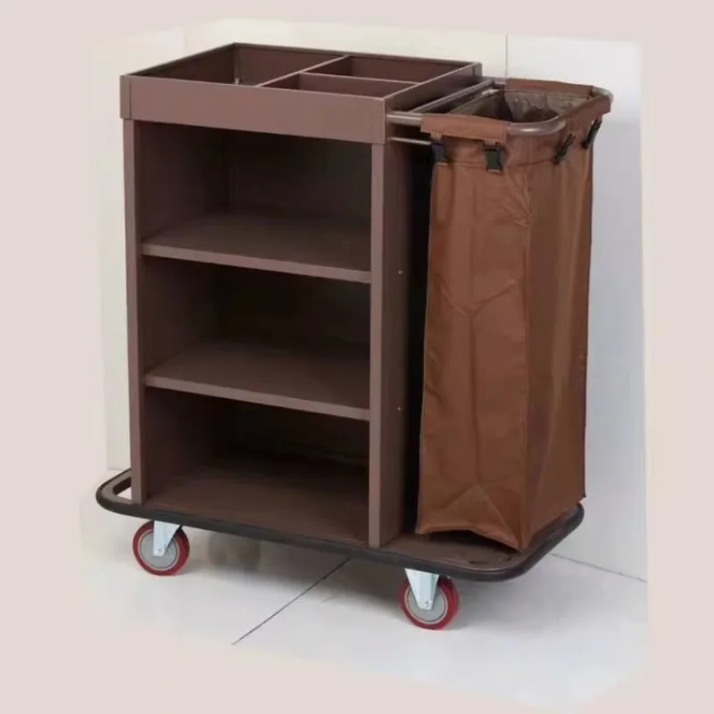 Hotel Thickened Stainless Steel House Cart Linen Hotel Room Cleaning Unilateral Service Trolley Work