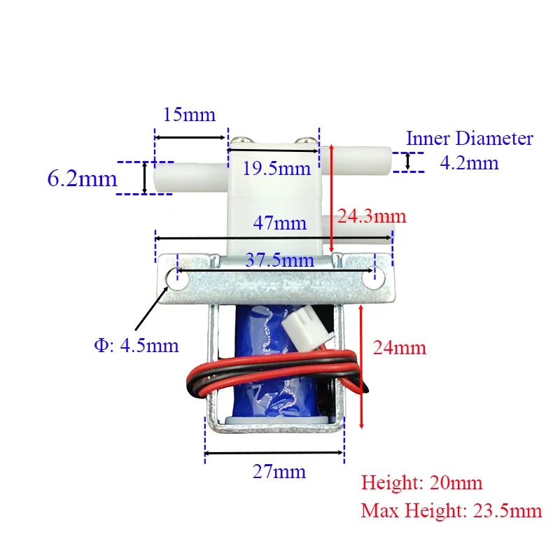 2-Position 3-Way Electric Solenoid Valve DC 6V-24V N/C NO Water Air Flow Control for Coffee Maker And Water Purifier