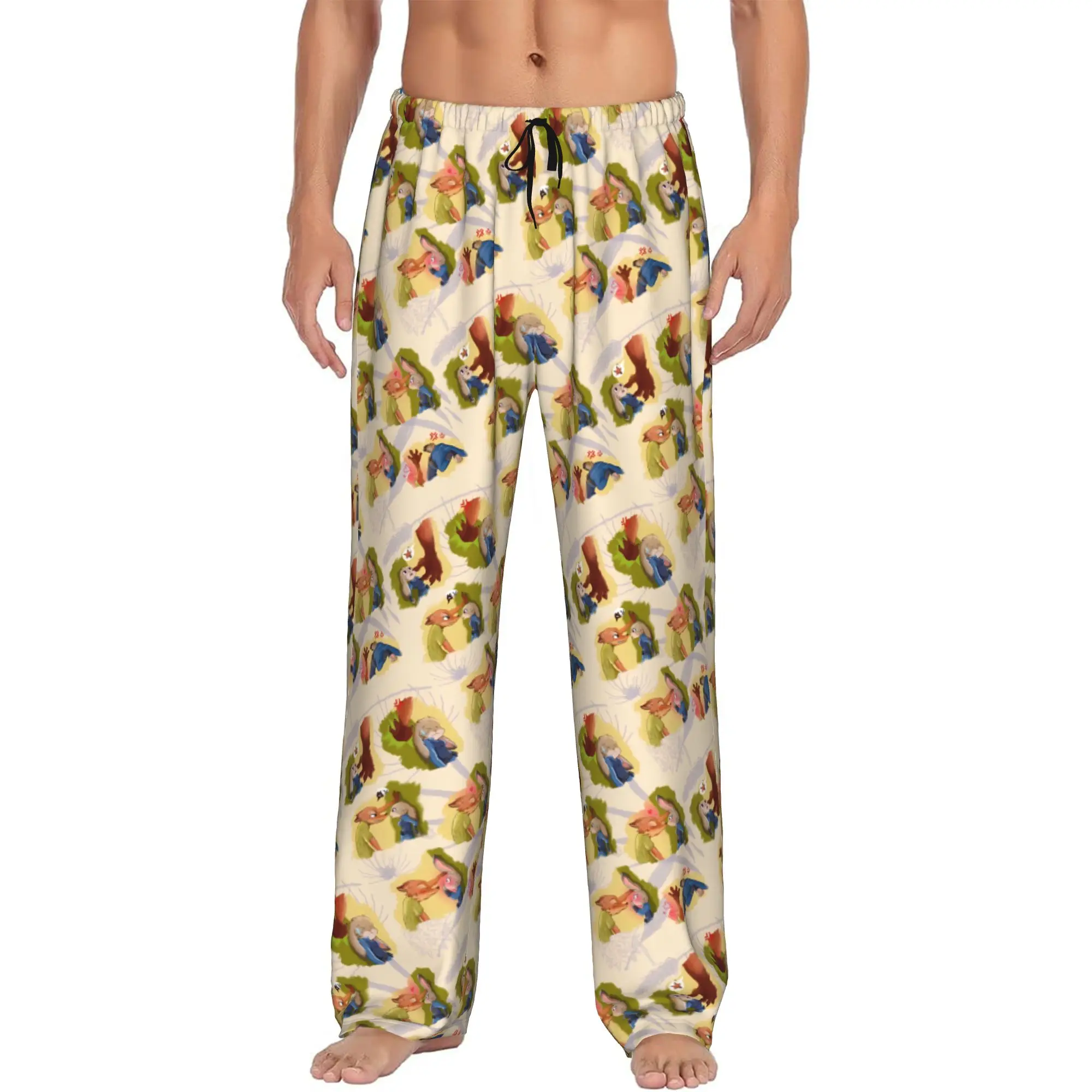 

Custom Printed Z-Zootopia Wallpaper Pajama Pants Men's Sleep Sleepwear Bottoms with Pockets