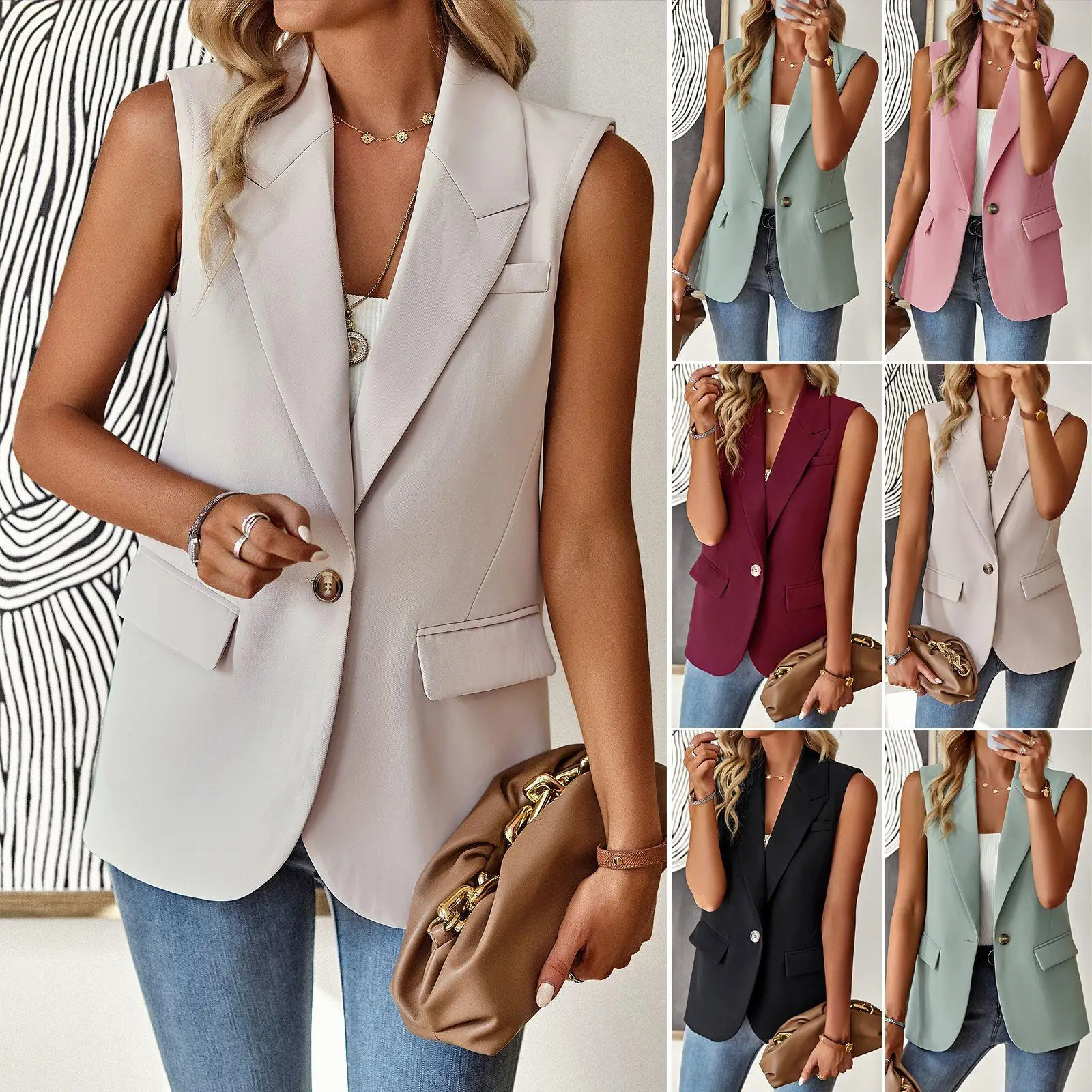 

Women's Svel Suit Vest with Jaet Collar Commute Sle Winter Collection Faionable Ladies' Busin Wear
