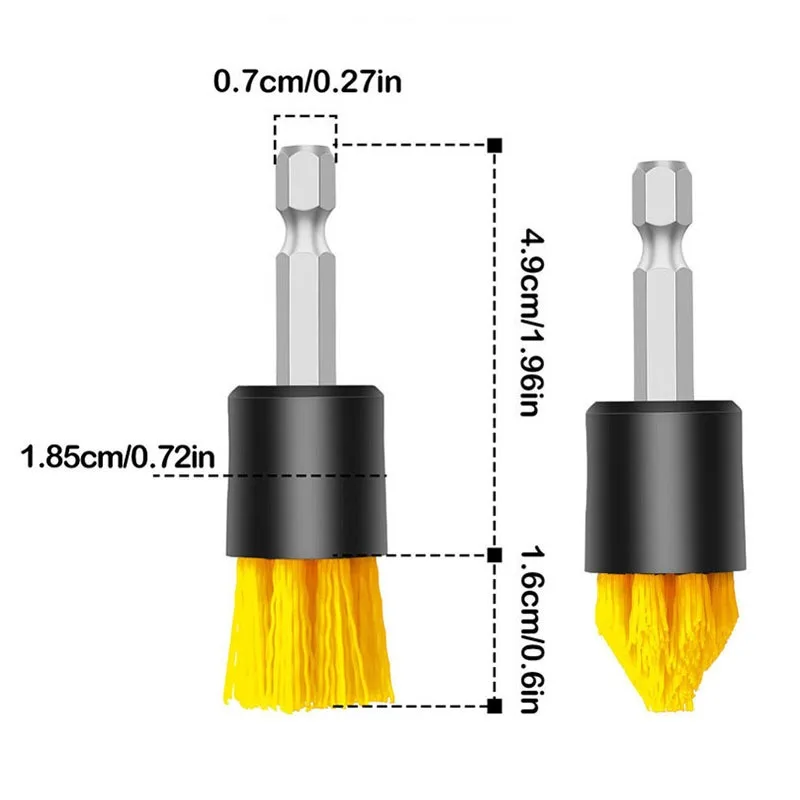 Car Cleaning Brush Attachment Set with Tapered and Flat Brush for Cordless Drill Tile Grout Drill Brush Set Drill Attachments