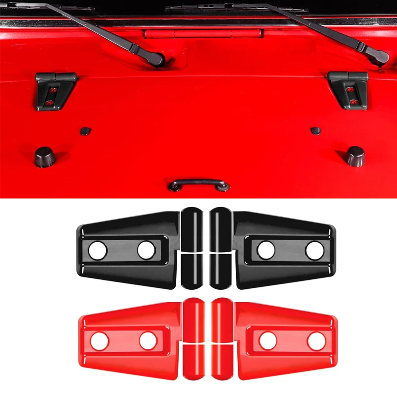 2PCS Car Engine Hood Hinge Decoration Cover for Jeep Wrangler JK 2007 2008 2009 2010 2011 2012 2013 2014 2015 2016 2017