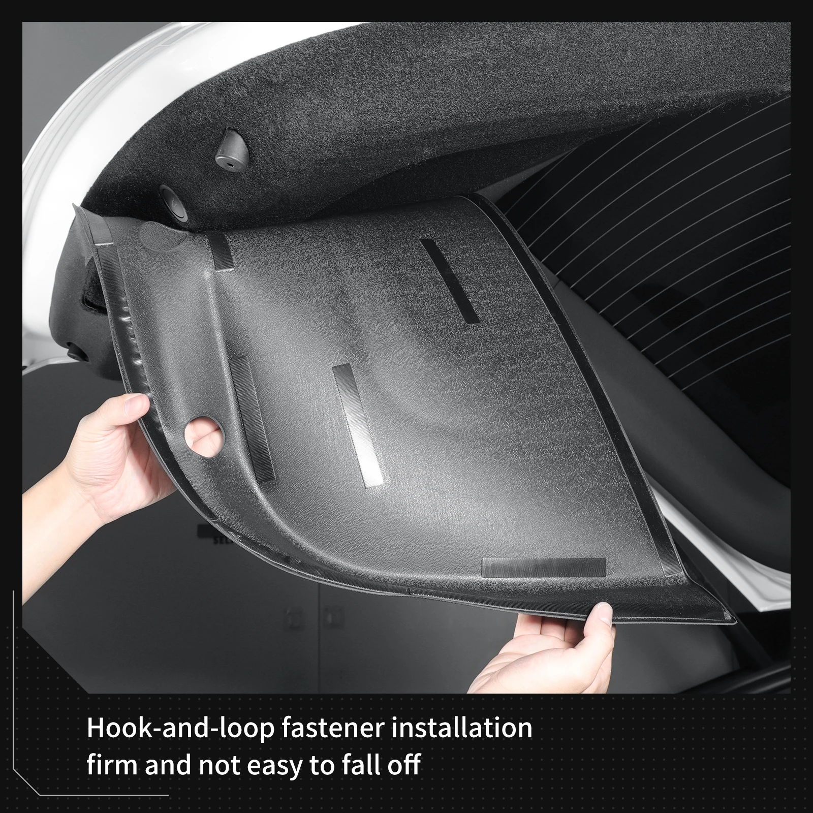 Smabee für Tesla Model Y L 6-Sitzer 2025 2026 Kofferraum-Heckklappen-Schutzmatte TPE Hintere Kofferraumtür Schmutzabweisende Matte Auto-Zubehör Schwarz – Detail 4