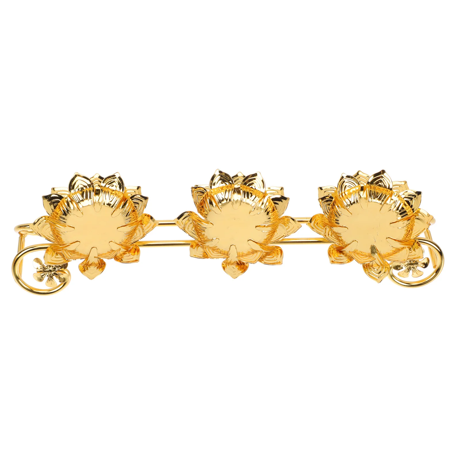 

1pc Decorative Candlestick Three Design Holder For Home Temple Supply Unique Lotus Light Base Exquisite Artistic