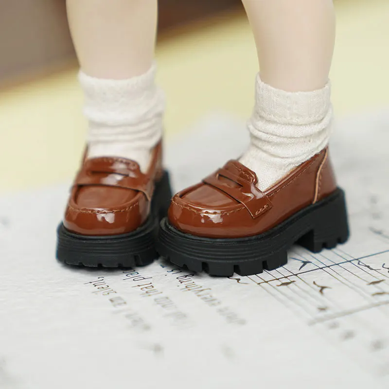 

1/4 BJD Doll Shoes 6.5cm*2.4cm Handmade Solid Color Thick Soled Small Leather Shoes 1/6 Bjd Doll Accessories Toy Casual Shoes
