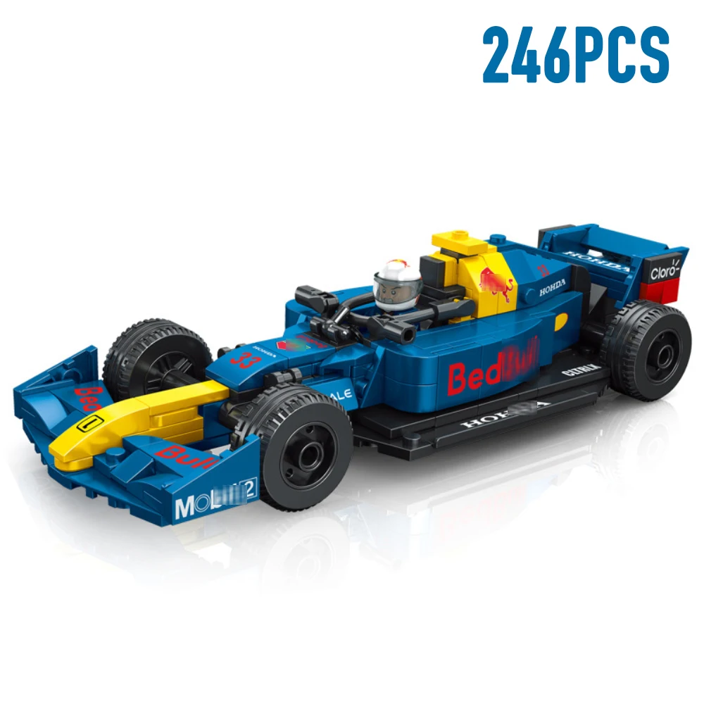 Speed Champions F1 Racing Car Model Building Blocks Formula 1 Supercar Speed Sports Vehicle Bricks Set KidsToys Birthday Gifts