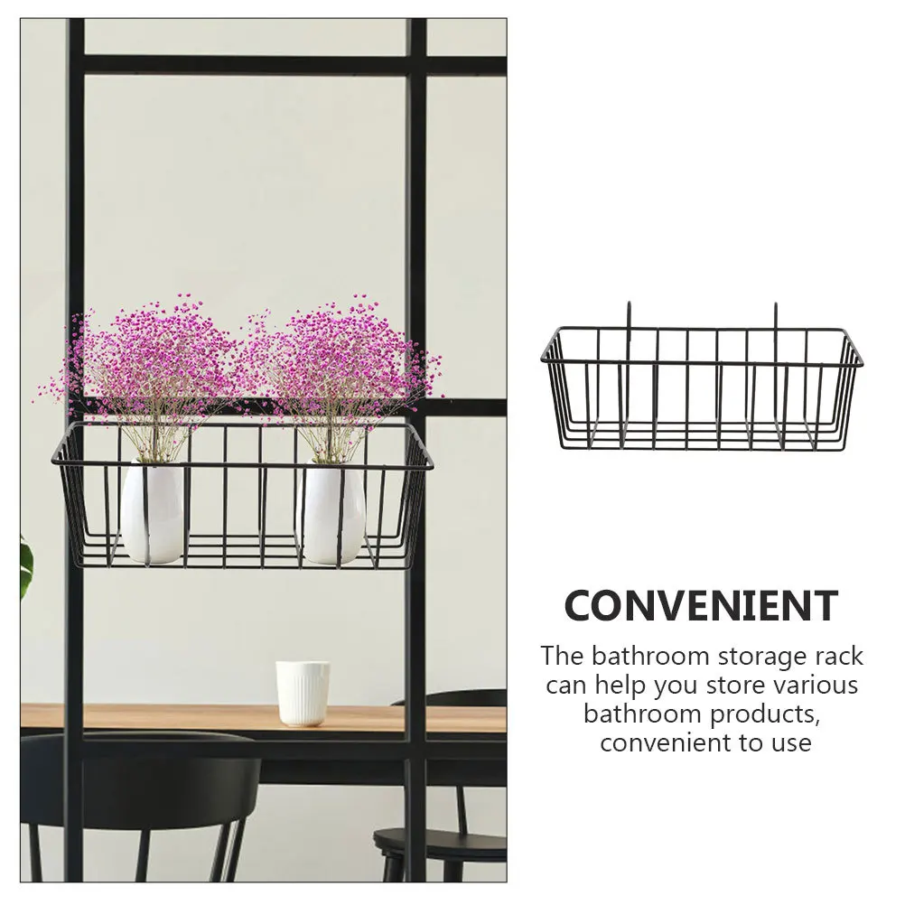 

1pcs Wall Mounted Hanging Wire Basket Organizer Rustproof Iron Kitchen Bathroom Storage Rack For Spices Shampoo Bottles