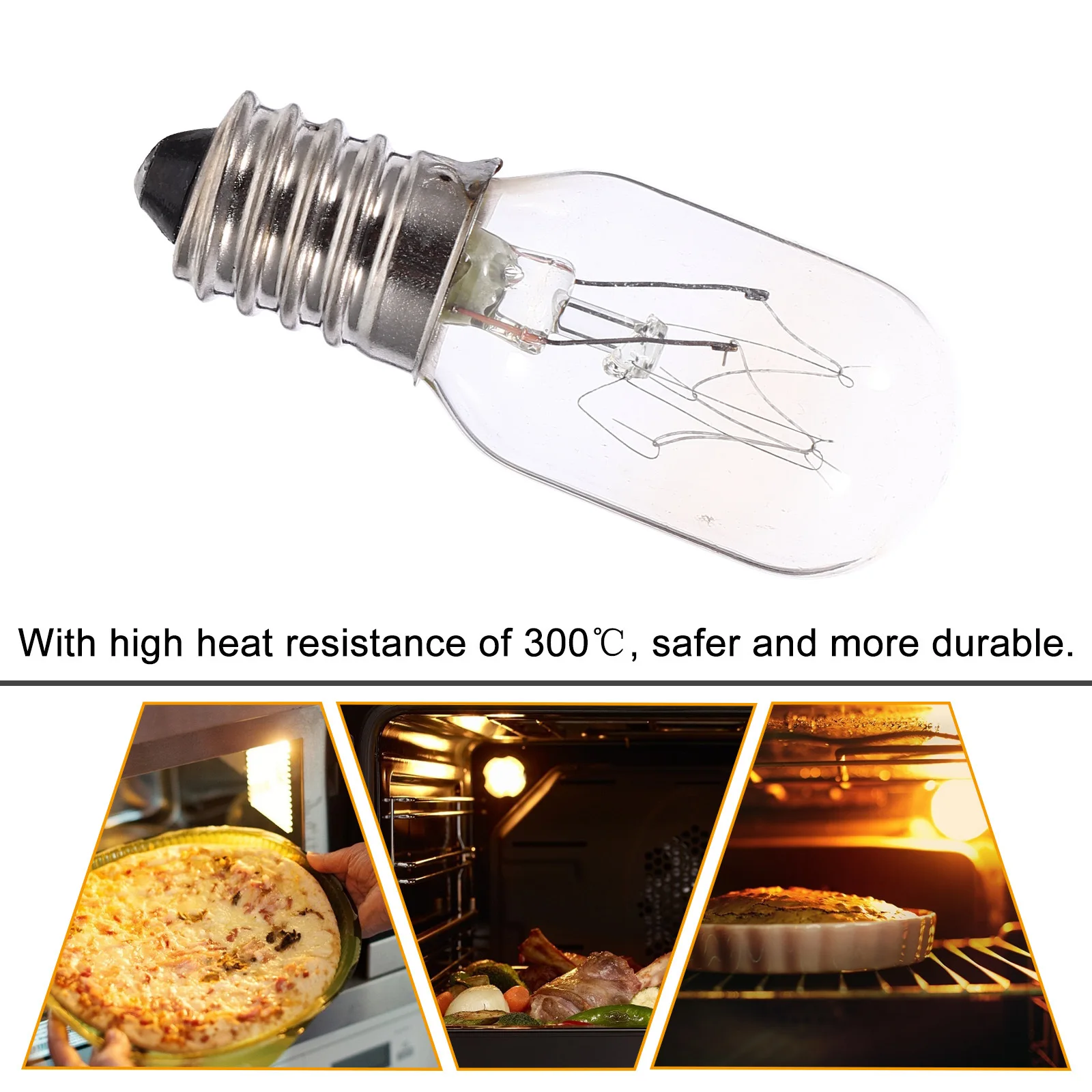 

3Pcs Oven Light Bulbs E12 Heat Resistant Appliance Bulbs Replacement for Microwave Oven Refrigerator Appliance Light Bulb