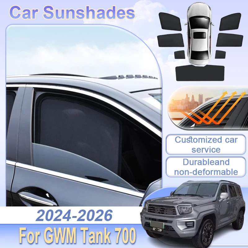 

For GWM Tank 700 Accessories 2024 2025 2026 Magnetic Window Sunshades Car Mesh Visors Curtains Protection Auto Parts Accessories