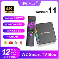 H96 MAX S905W2 Smart TV Box Android 11 Quad Core WIFI6 BT5.0 4K HD Output 4GB 32GB 64GB AV1 Set Top Box Media Player Set Top Box