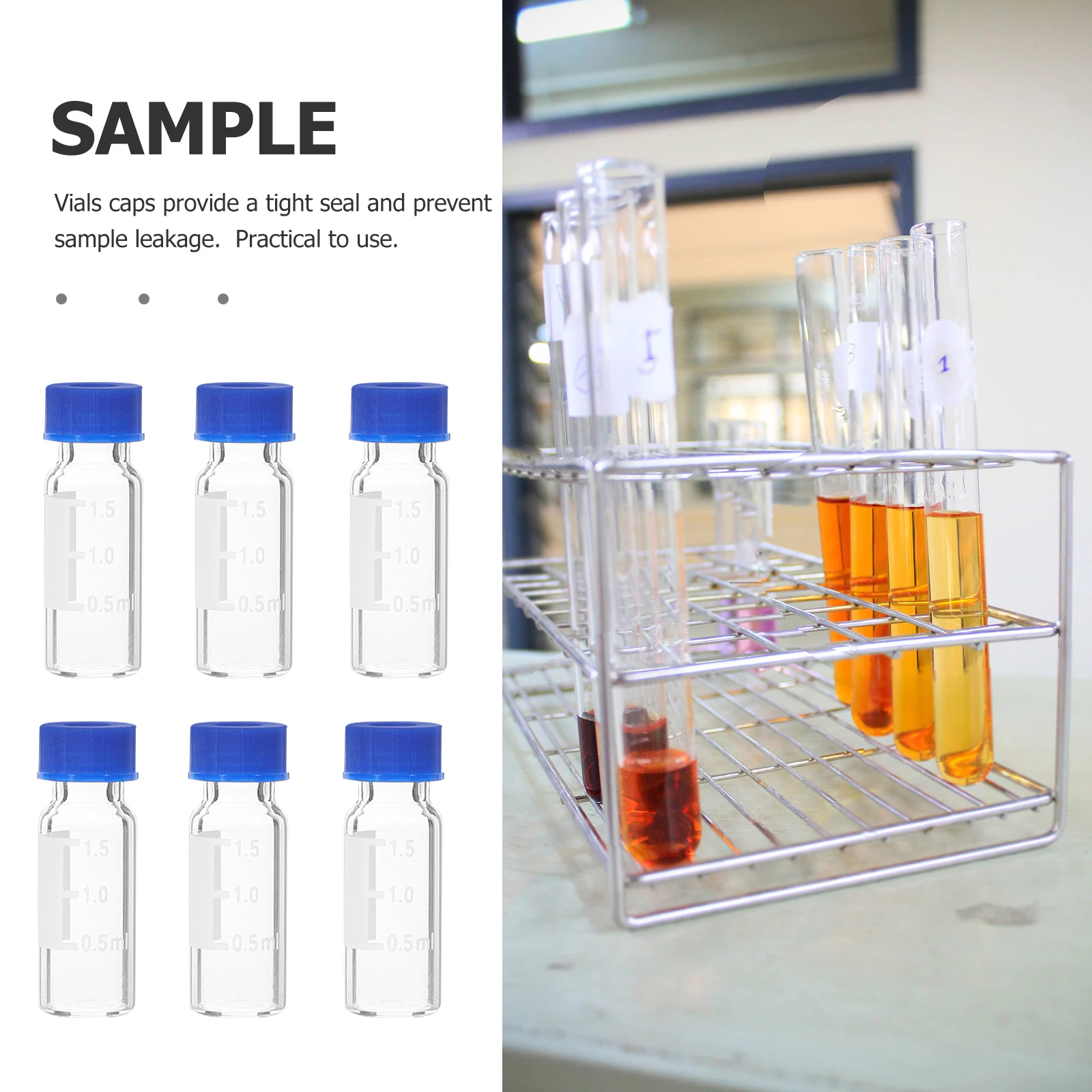 

100 Pcs Tube Bottle with Lid Vial Lab Empty Vials Diffuser Glass Sample Bottles Storage Jars