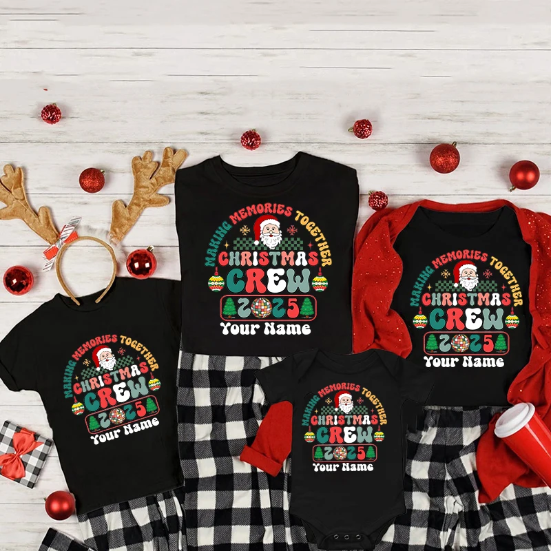 Personalized Christmas Crew Outfit Family Christmas Making Memories Together Shirts Custom Name Xmas Family Matching T-shirt Tee
