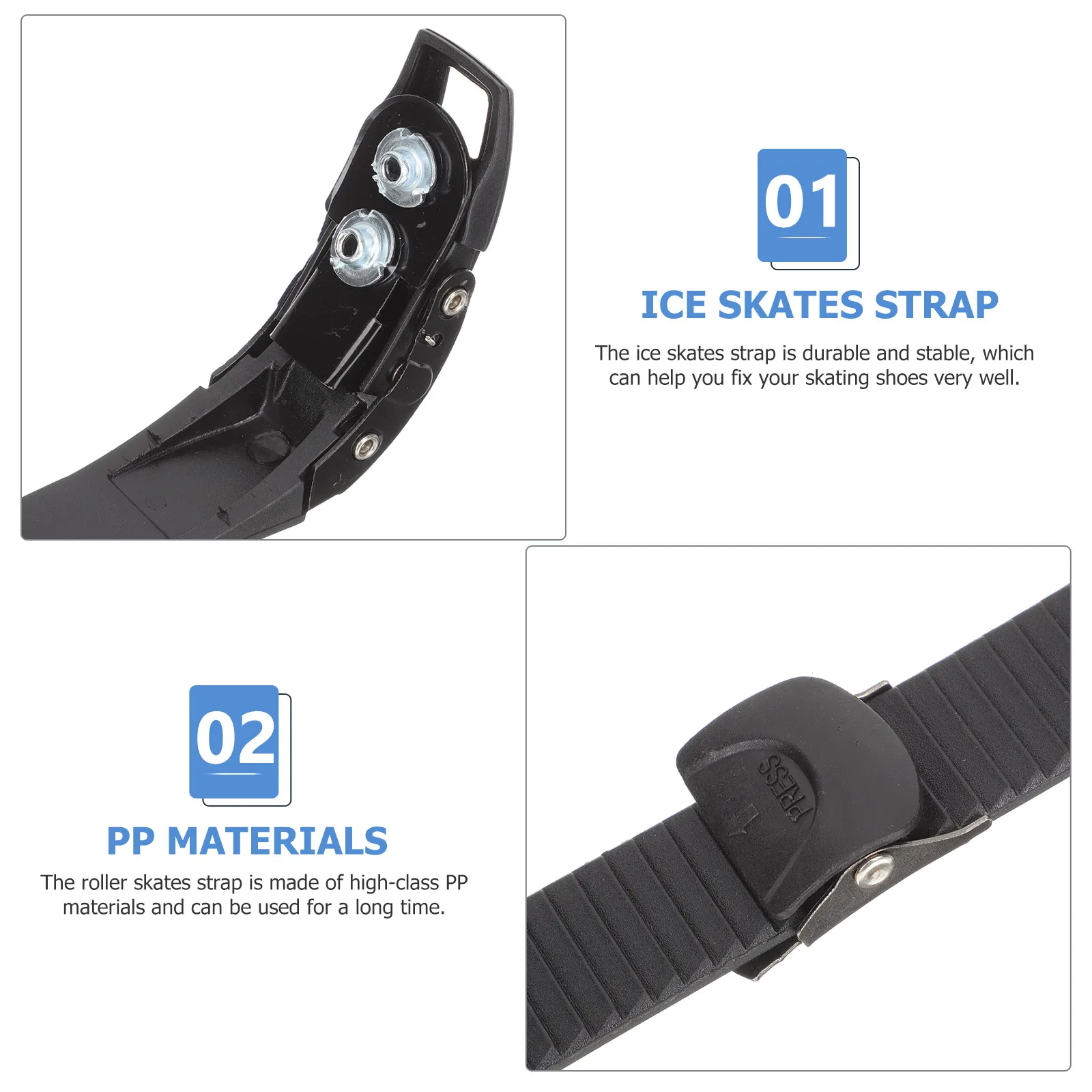 

2pcs Skate Plastic Skate Buckle Strap Buckle Strap Durable Adjustable Easy Install Fixing Straps Portable Plastic Accessories