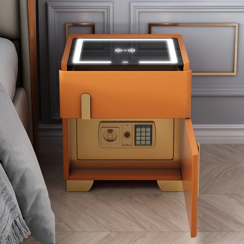 Premium sense multi-functional smart bedside table safe integrated modern simple minimalist safe