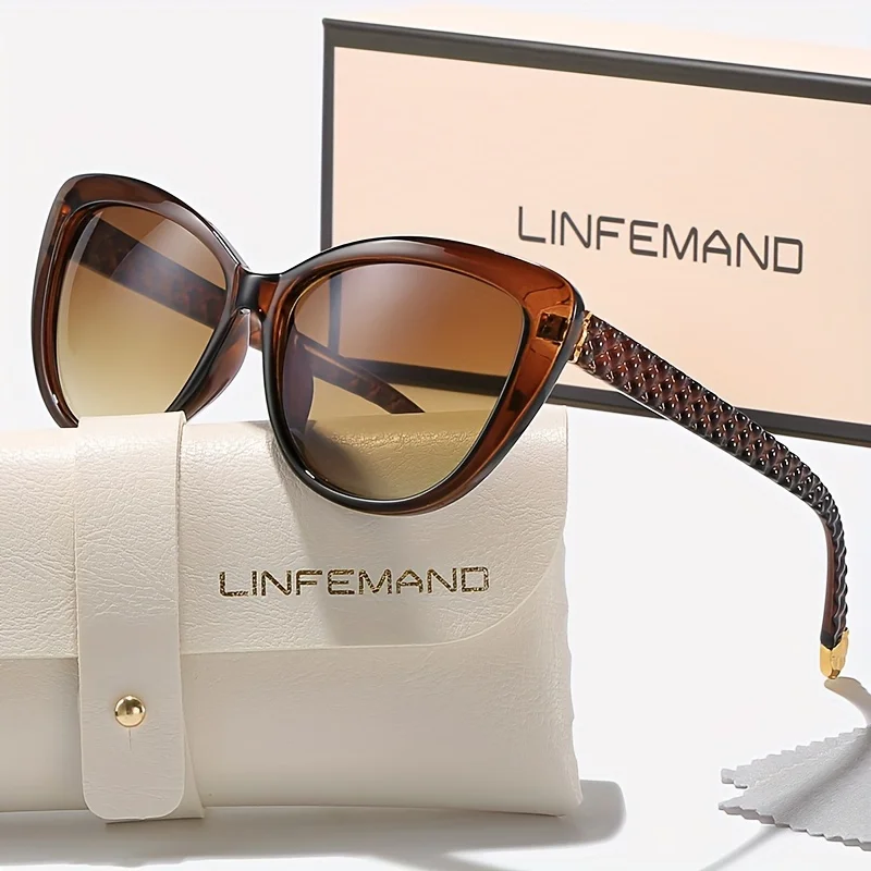 LINFEMAND Flower Cat Eye UV400 Sonnenbrille Damenmode Mode Brille Party Club Wear Urlaubsgeschenk – Detail 6