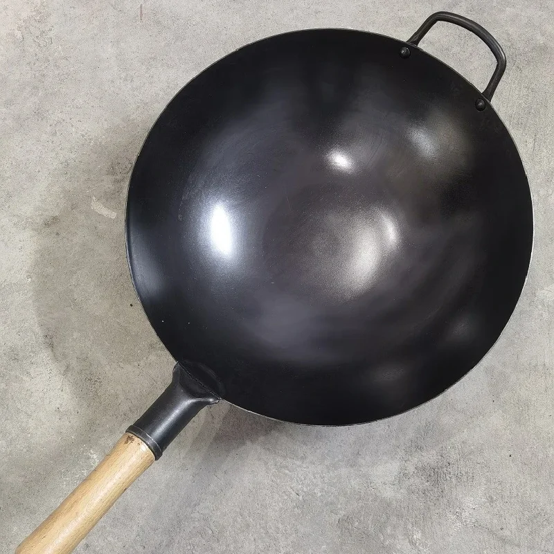 Chinese Pow Wok, Seasoned Special for Circular Bottom, Gas Stove Wok, Traditional Hand Hammered, Stir Fry Pa, 10.2 Inch