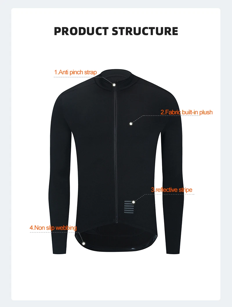 Ykywbike Winter Radfahren Jersey männer Thermo Fleece Fahrrad Kleidung MTB Langarm Warme Tops Rennrad Jacke – Detail 7