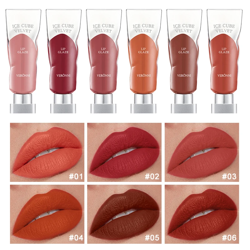 ลิปกลอสเนื้อกระจกใส ลิปออยล์เกาหลี เครื่องสำอางกันน้ำ ลิปสติกเนื้อลิควิด สีนู้ด น้ำตาลใส แต่งหน้า