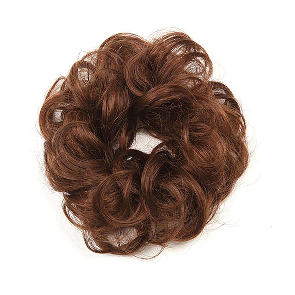 Synthetic Messy Hair Bun Chignon Scrunchies Fake Hair Band Braid Elastic Hairpiece Tail For Women Synthetic Wrap Curly Ponytail