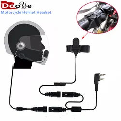 Helmet Headset 2 Pin PTT Motorcycle Headphone For Walkie Talkie Kenwood Baofeng UV5R UV82 888S Puxing Ham Radio Two Way Radio