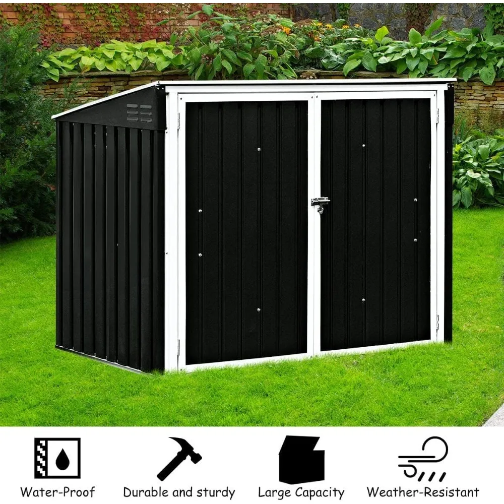 6' x 3' Outdoor Storage Shed, Multi-Purpose Galvanized Steel Garden Shed with Air Vent and Lockable Door, Tool Storage