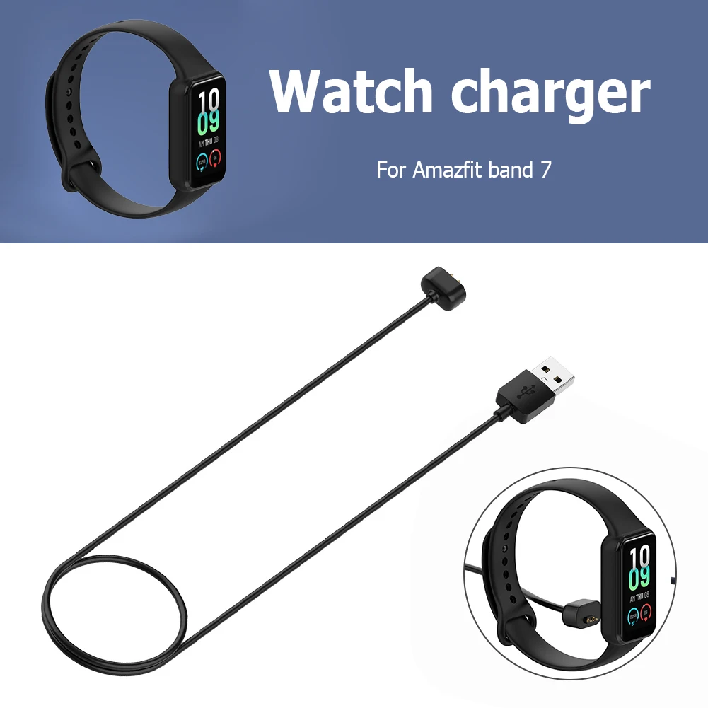 USB Charging Cable for Amazfit Band 7 Charger Replacement Magnetic Charger for Huami Amazfit Band 7 Smartwatch Power Cord Wire