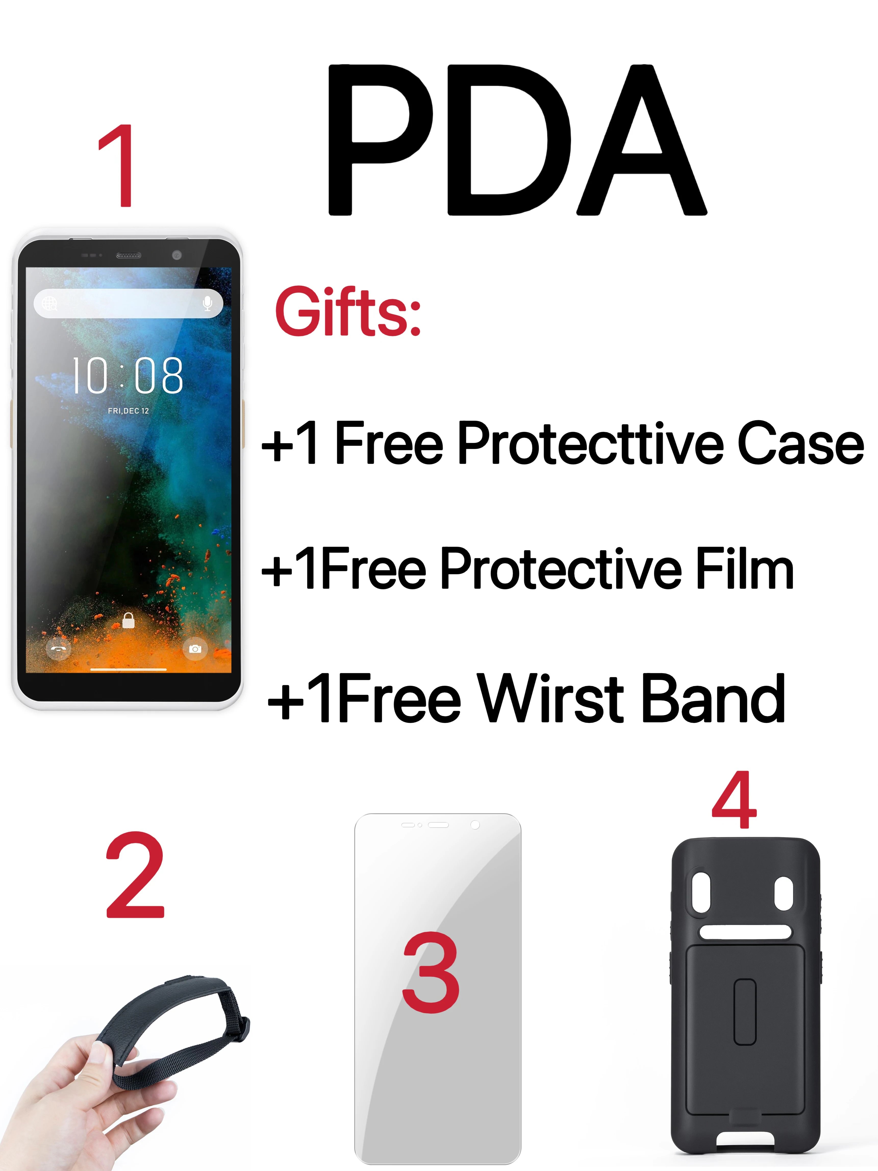 PDA Draagbare Terminal Google NFC PDA 8Core 6.0 inches Android14 Handheld 1D/2D Barcode Scanner Data Collector Met WIFI 4G TC60