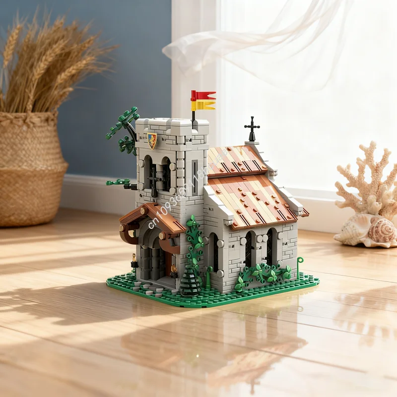 

1449 шт. MOC Лев Рыцариная церковь, модель замка, строительные блоки, строительные блоки, сделай сам, рождественские подарки, образовательная игрушка, кирпич для детей