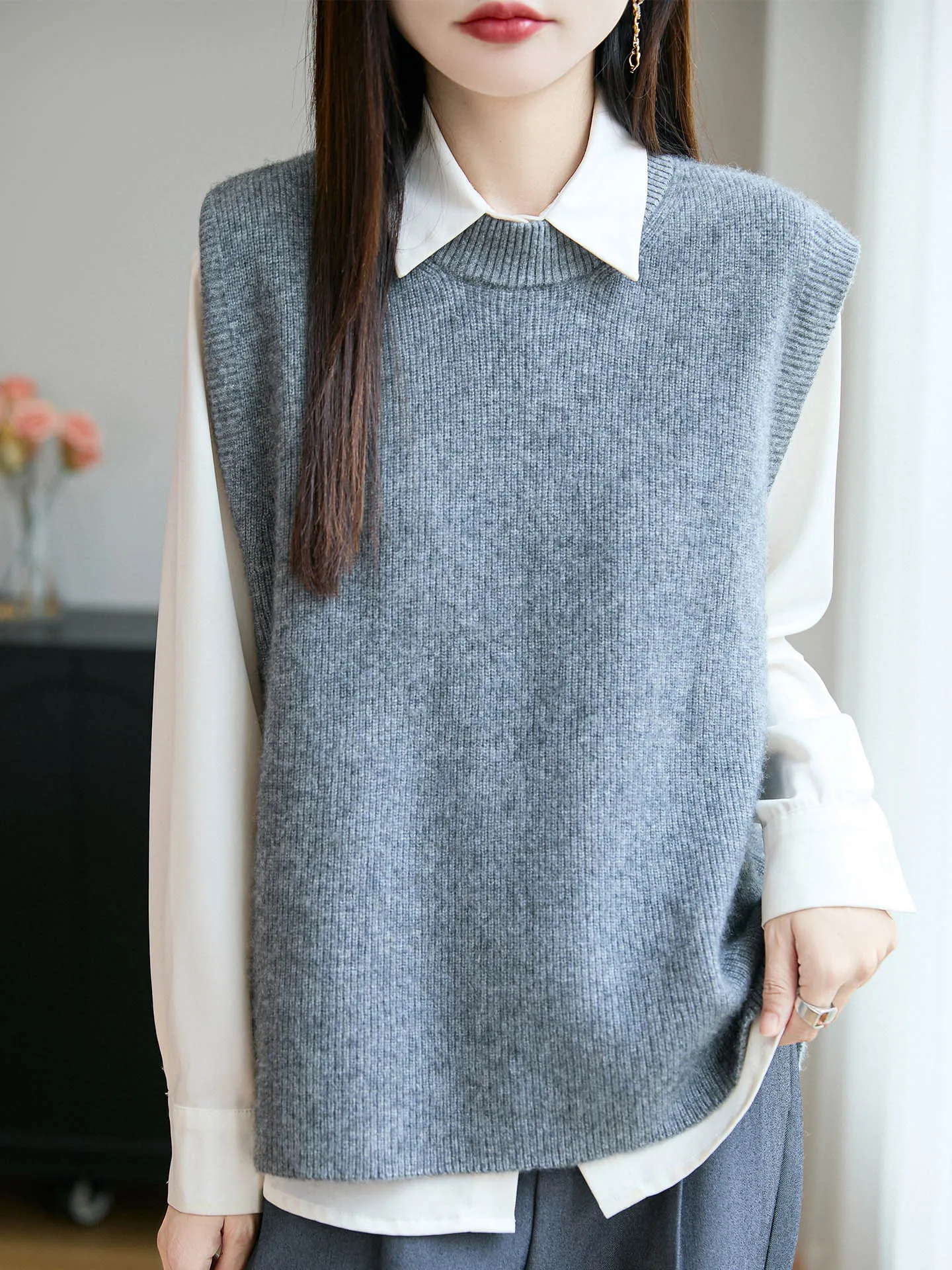 الخريف الشتاء الجولة Ne Svel الصوف الخالص محبوك سترة المرأة فضفاضة Faion تنوعا السترة سترة دافئة تخفيف S...