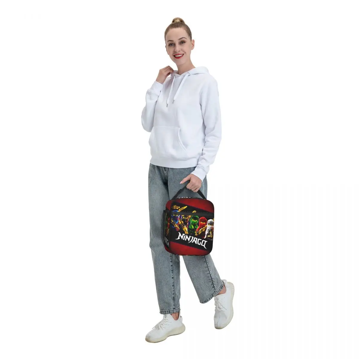 Custom Phantoms N-Ninjagos Insulated Lunch Bag for Women Portable Adventure Movie Cooler Thermal Lunch Tote Office Work School view 6