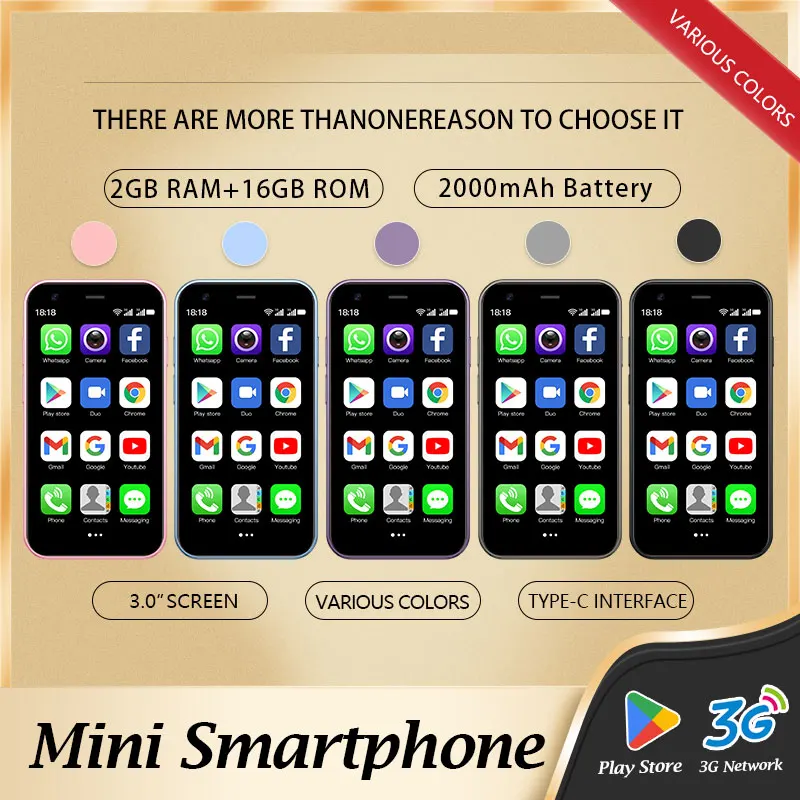 3G All-network Mini Smartphone 3-inch 8.1 Android System Wifi Network Connection Supports Location PlayStore