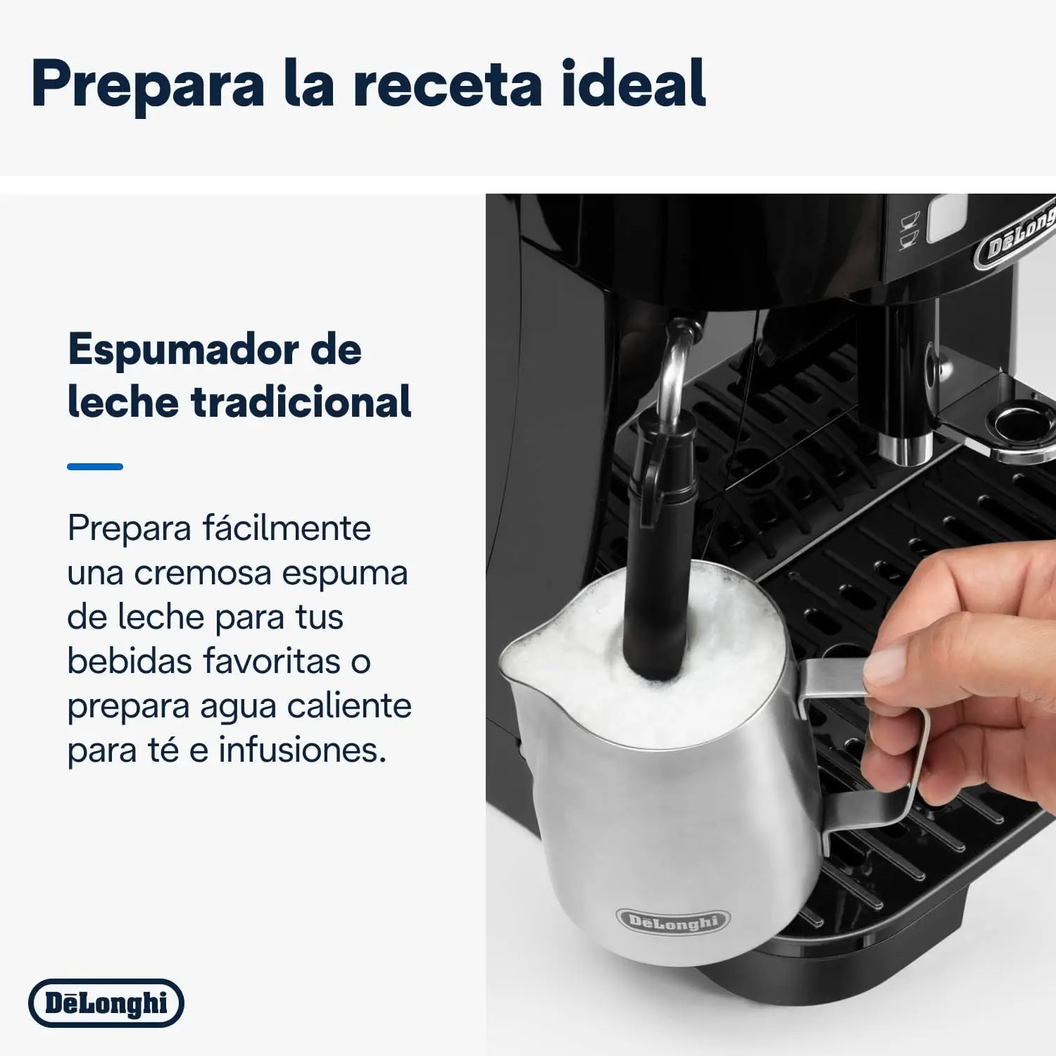 Cafetera Superautomática con Boquilla para Leche, Cafetera Espresso,Grano a la Taza con 2 pastillas, 1450W, color Negro