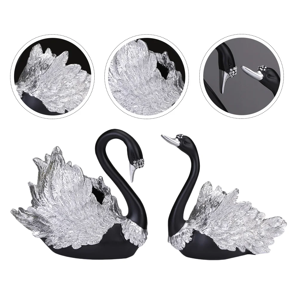 

Swan Ornaments Couple Statues Decor Home Craft Desktop Lover Figurines Wedding Gift Sculptures