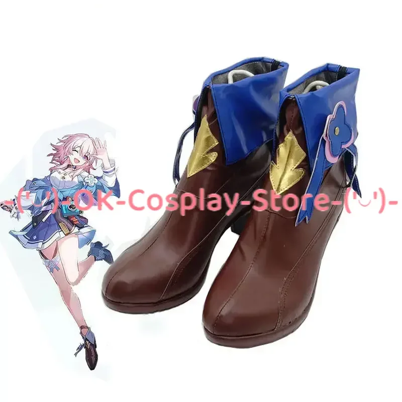 

Game Honkai Impact 3 March 7th Cosplay Shoes Halloween Carnival Boots PU Shoes Cosplay Props Custom Made