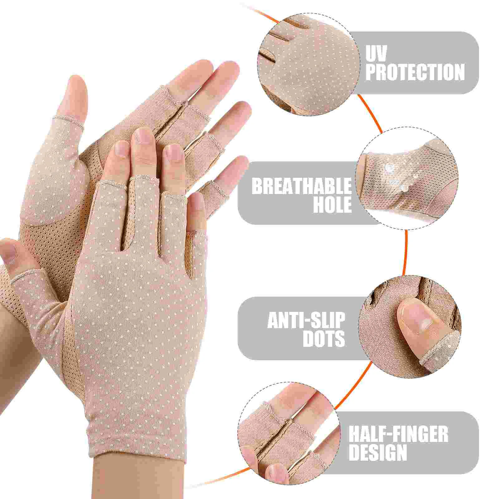 Bike Kit Manicure Nail Kits Fingerless Gloves for Women Outdoor UV Protection Rabbit Work