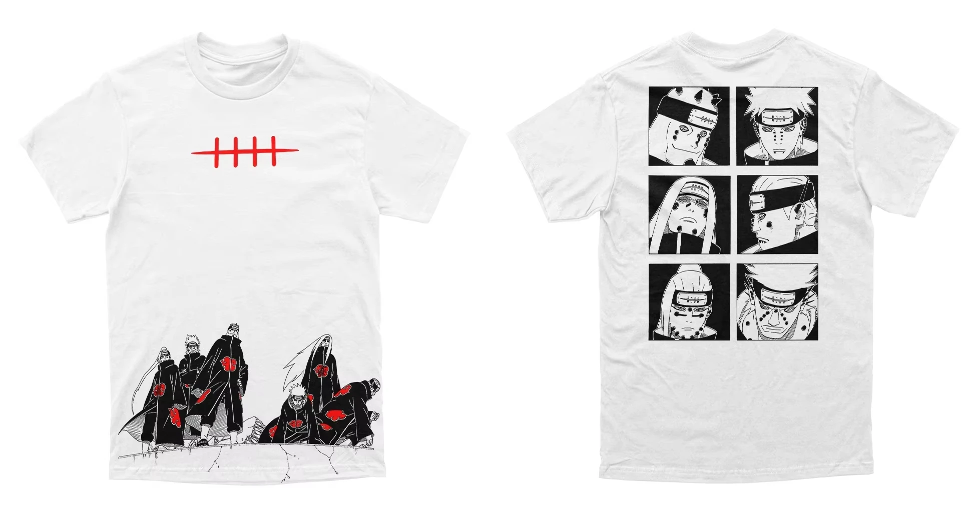 Naruto Pain Akatsuki Six Paths Manga Graphic T-Shirt Men Women Anime Casual Cotton Streetwear Fans Tshirt - view 6