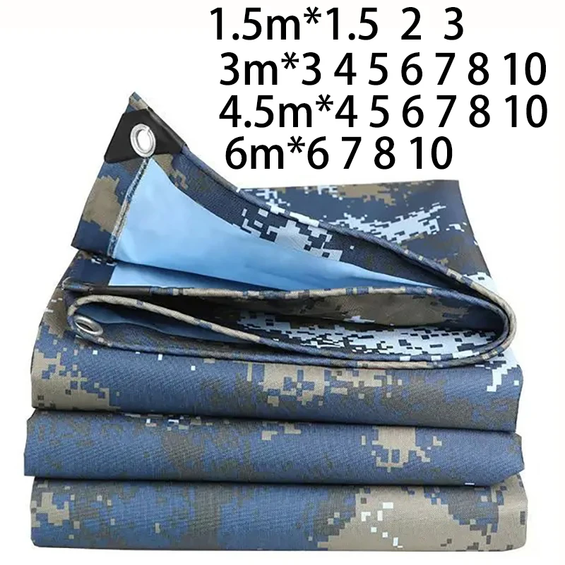 Thickened Large Tarpaulin Waterproof Rain Cover 2*3m 4 3*5 4.5*4 6x6 8 10 Canopy Canvas Tarp Awning Car Garden Boat Camp Blue