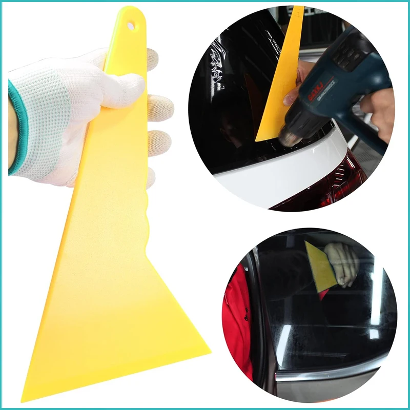 Car Window Film Scraper Thicker Long Handle Plastic Squeegee Window Tint Tools Larger Vinyl Wrapping Scraper Car Cleaner