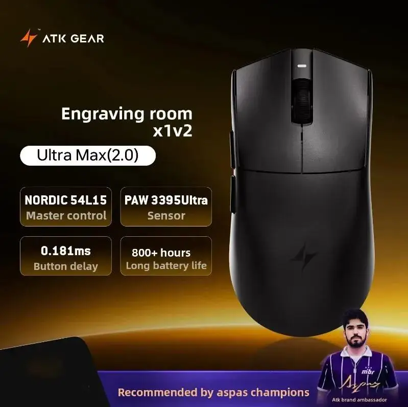 ATK x1v2 Wireless Dual 8K Dual Mode Mouse PAW3395/3950 Ultra