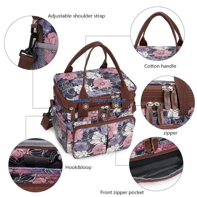 090B Printed Pattern Shoulder Bags Multiple Compartment Crossbody Bag Splashproof