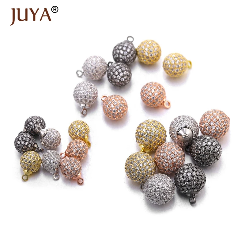 JUYA New Trendy AAA Zircon Rhinestone Beads Charms Accessories For Bracelets Necklace Earrings Making DIY Jewellery Supplies