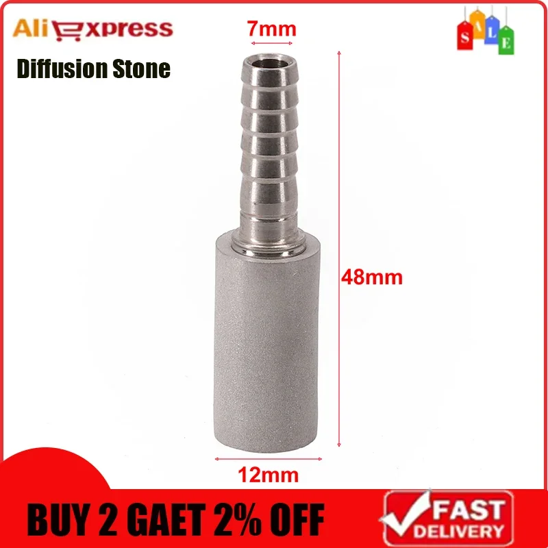 Aeration Stone Beer Carbonation For Beer Wine Making 0.5 /2 Micrometre 1pc 48x12x7mm Accessories Stainless Steel