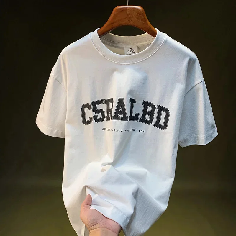

2026 New T-shirt Men's Summer Trendy Brand Letter Printed Casual Loose Breathable Comfortable Fashion Top