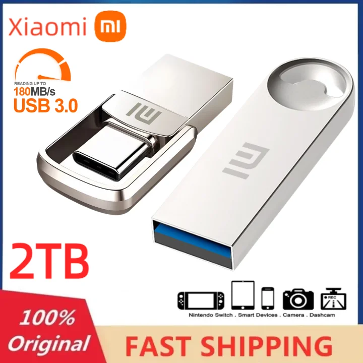 Xiaomi 2TB USB Flash Drive Pen Drive USB 3.0 Pendrive 512GB 256GB 128G Flash Memory Stick con portachiavi 128GB U Disk Memoria Usb