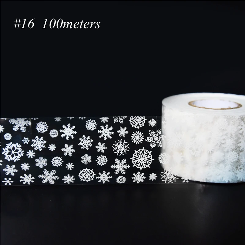 

50m Winter Snowflakes Nail Transfer Foils Christmas Transfer Foil Stickers Decals Hot Stamping Foil Paper Nail Art Decorations